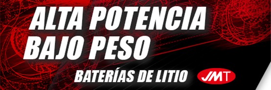 Alta Potencia y Bajo peso Baterias de Litio JMT para moto Las mejores baterías para moto con 3 Años de Garantía